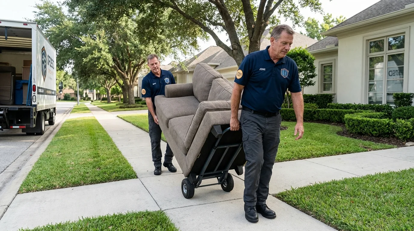 Local residential moving crew loading furniture in Penn Yan, NY